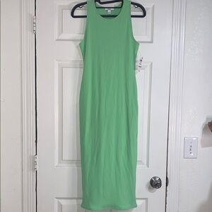 Bar III Green Halter Sheath Midi Dress